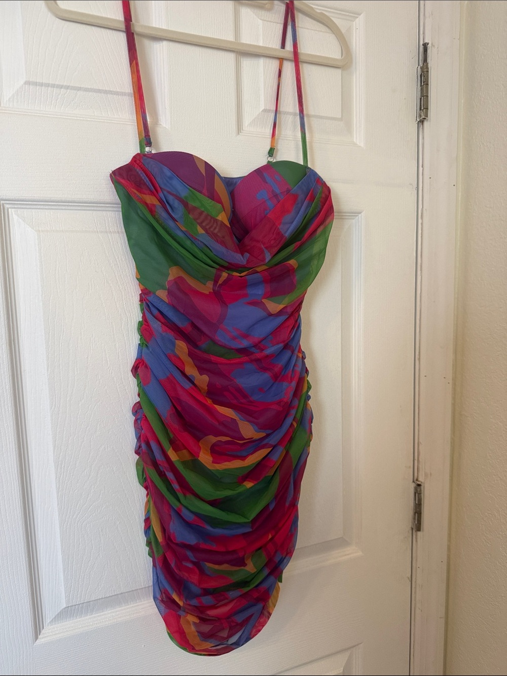 Princess Polly Charmie Multicolor Ruched Strapless Mini Dress size 6